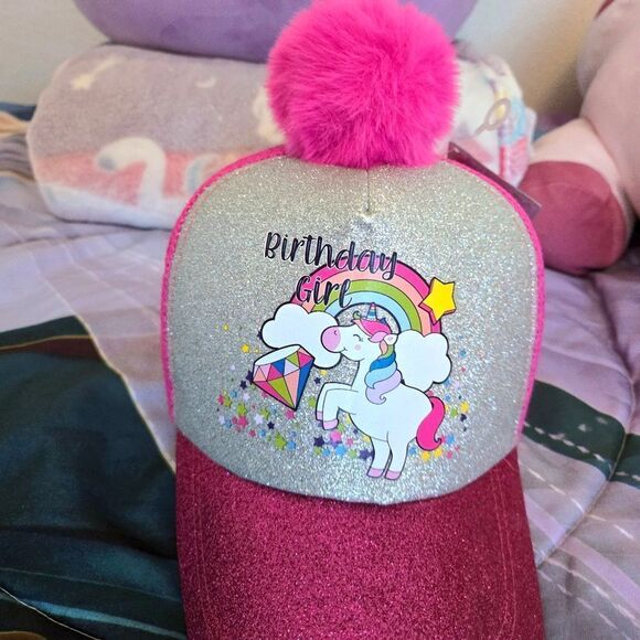 Multicolored birthday girl sparkle baseball cap - Picture 8 of 12